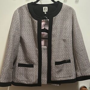 Women's Black and White Tweed Jacket